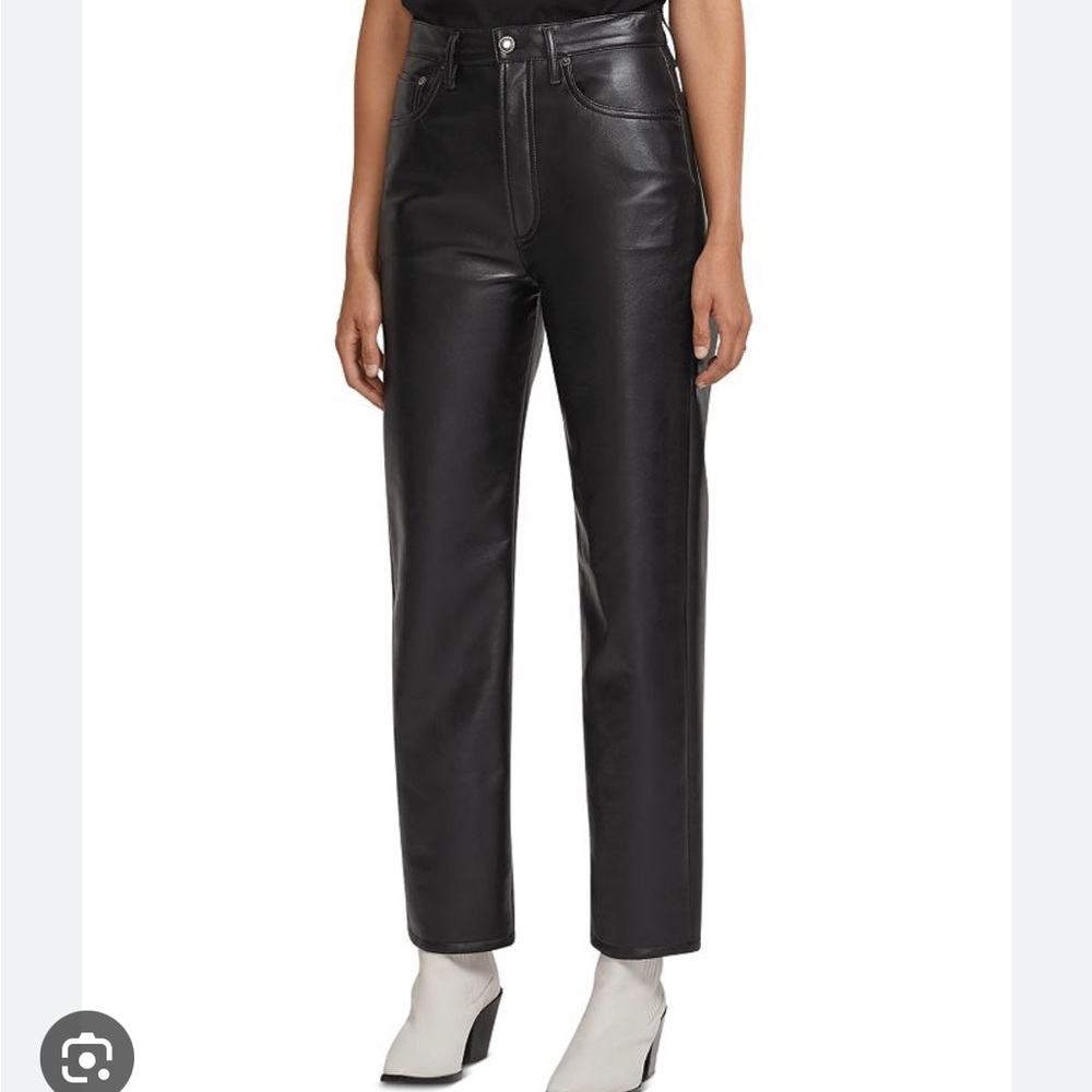 Agolde Black Leather 90s Pants